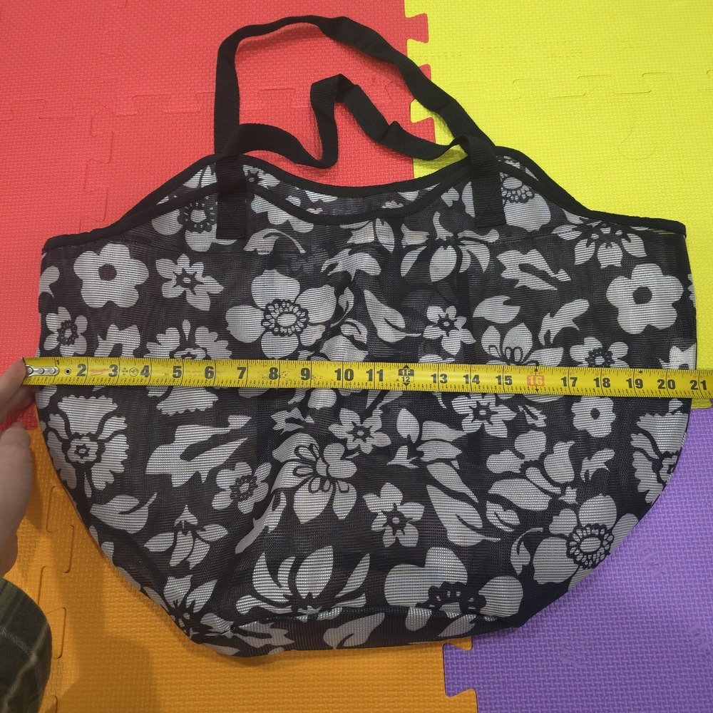 Black & White Floral Tote Bag